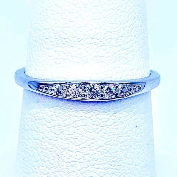 NEW! PAVE CZ S925 STERLING SILVER RHODIUM PLTD STACKING RING-SIZE 7! - Picture 7 of 14